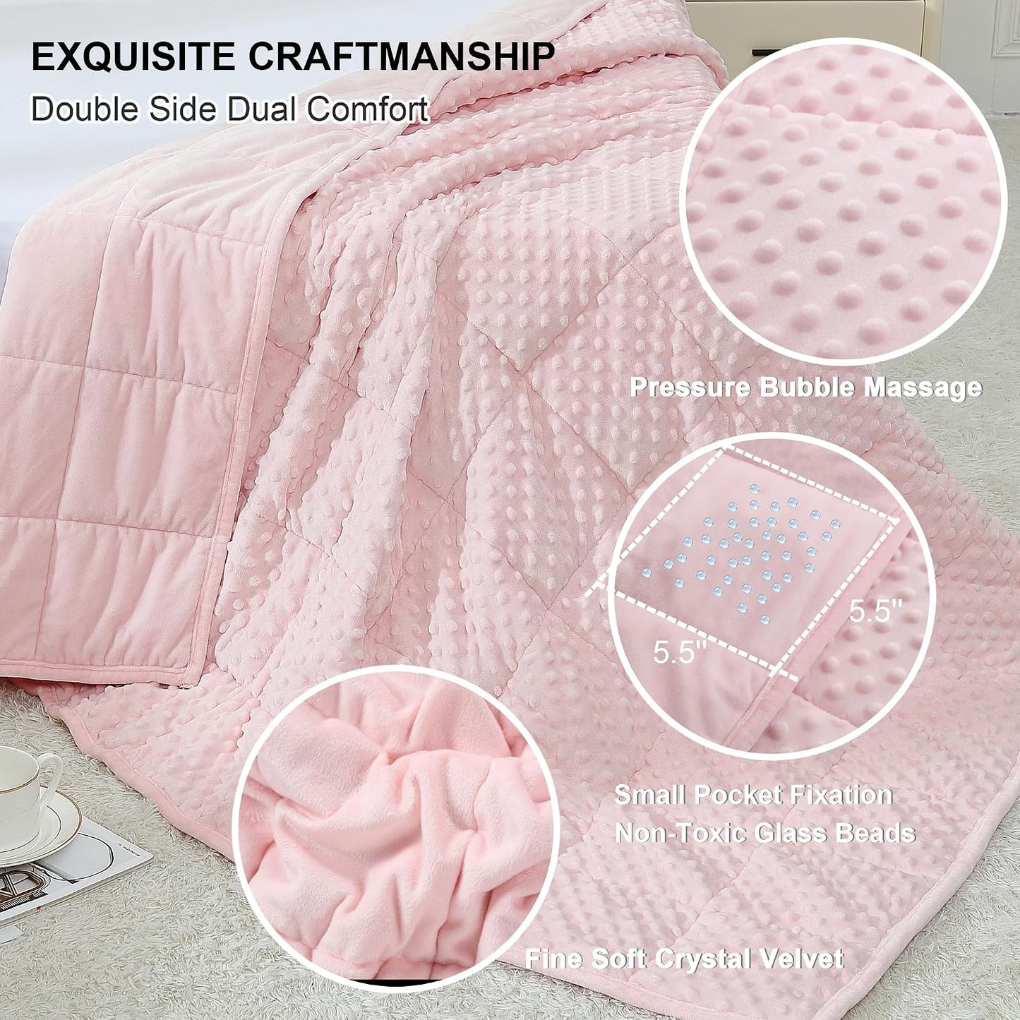 Alomidds Weighted Lap Blanket 7lbs, Cozy Luxury Breathable Weighted Blanket for Adults, Weighted Lap Pad for Travel, Relaxation, Sleeping, Purple, 29" x 24"