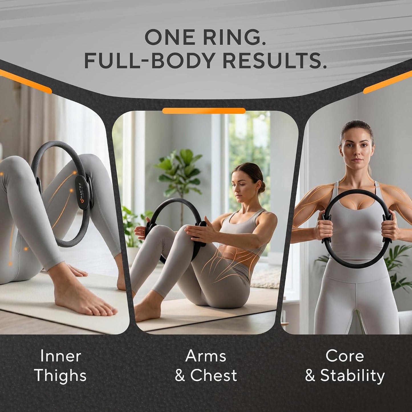 Pilates Ring Circle, Magic Circle Pilates Ring, Inner Thigh Exercise Equipment, Fitness Rings for Women, Thigh Master Inner Thigh Exerciser, Yoga Ring Pilates Equipment for Home Workouts