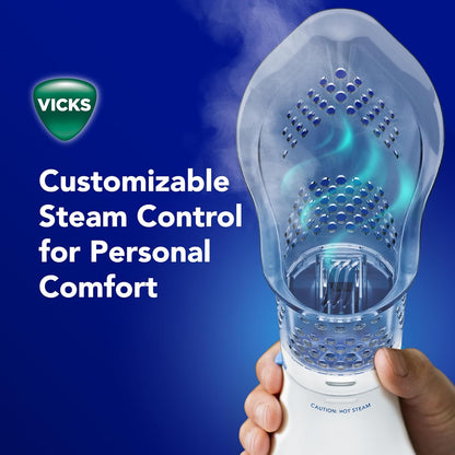 Vicks Sinus Inhaler, Plug-in Non-Medicated Steam Inhaler for Sinus Relief, Allergies, Congestion & Colds, Vocal Steamer, Soothes Nasal & Throat Passages, Works with VapoPads (1 Included)