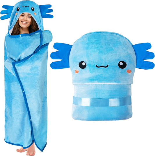 Penguin Wearable Hooded Blanket for Adults – Super Soft Warm Cozy Plush Flannel Fleece & Sherpa Hoodie Throw Cloak Wrap - Penguin Gifts for Women Adults Girls and Kids