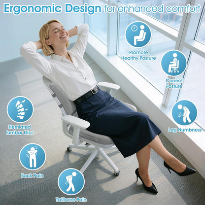CushZone Ergonomic Seat Cushion & Lumbar Support Pillow - Memory Foam for Sciatica Pain Relief & Posture Correction, Non-Slip Chair Cushions for Office Chair/Car/Wheelchair/Travel (Black)