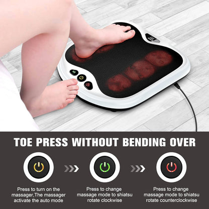 Snailax 2-in-1 Shiatsu Foot and Back Massager with Heat - Kneading Foot Warmer, Electric Feet Massage, Massagers for Back,Leg, Fathers Day Gift for Dad Men Women