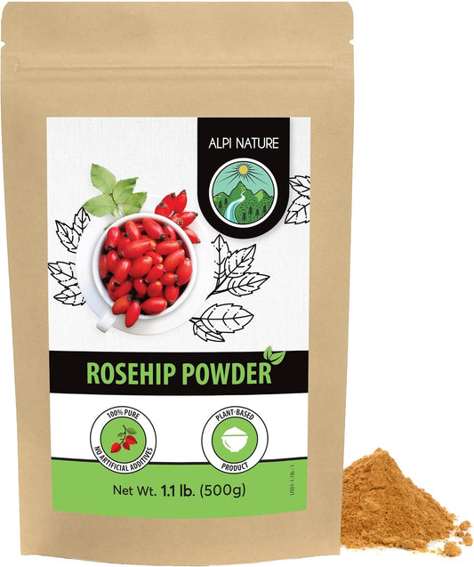 Alpi Nature Rosehip Powder 1.1 lb 500g, Dried and Ground Rosehips