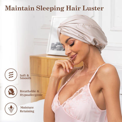 Adjustable Silk Bonnet Satin Curly Hair Wrap for Sleeping Women Anti Frizz