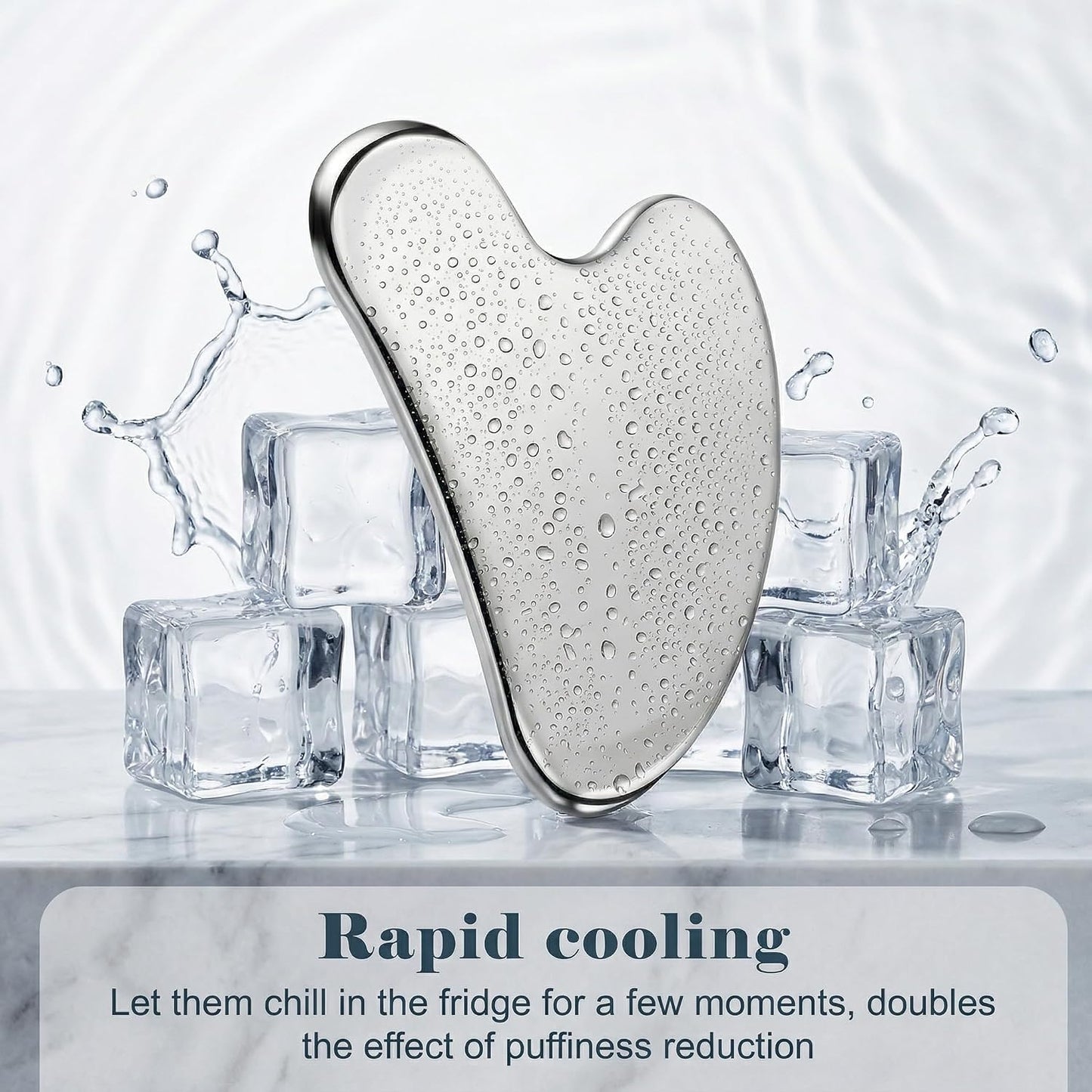 MoHern 2 Pcs Stainless Steel Gua Sha Tool, Gua Sha Facial Tools, Durable GuaSha Tool for Jawline Sculpting, Face Massager, Puffiness Reducing, Skin-Care Gift