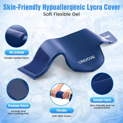 ONLYCARE Neck Ice Pack Wrap Gel - Upgraded Ice Packs for Neck Reusable, Hot and Cold Compress, Relief of Pain, Swelling, Sprains, Office Pressure