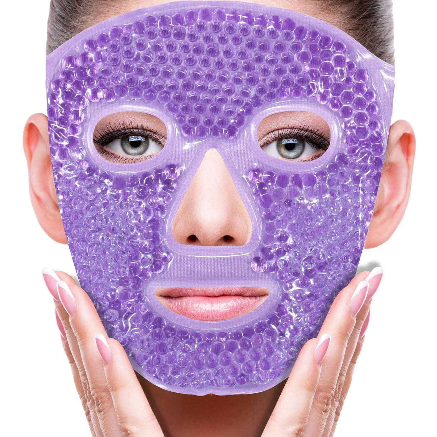 ZNÖCUETÖD Cold Face Ice Mask Facial Ice Pack, Hot Cold Compress for Face