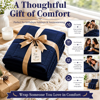 L'AGRATY Weighted Lap Pad 7lb: Small Weighted Blanket for Adults - Cooling Portable Travel Blanket for Relaxation Sleeping - Washable All-Season (29" x 24")