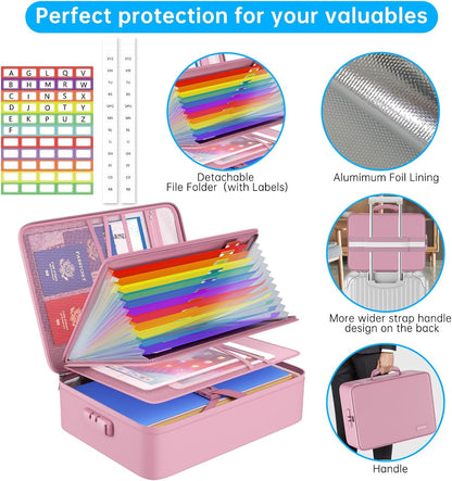 ENGPOW Fireproof File Organizer Bag with 13 Pockets Accordion File Folder