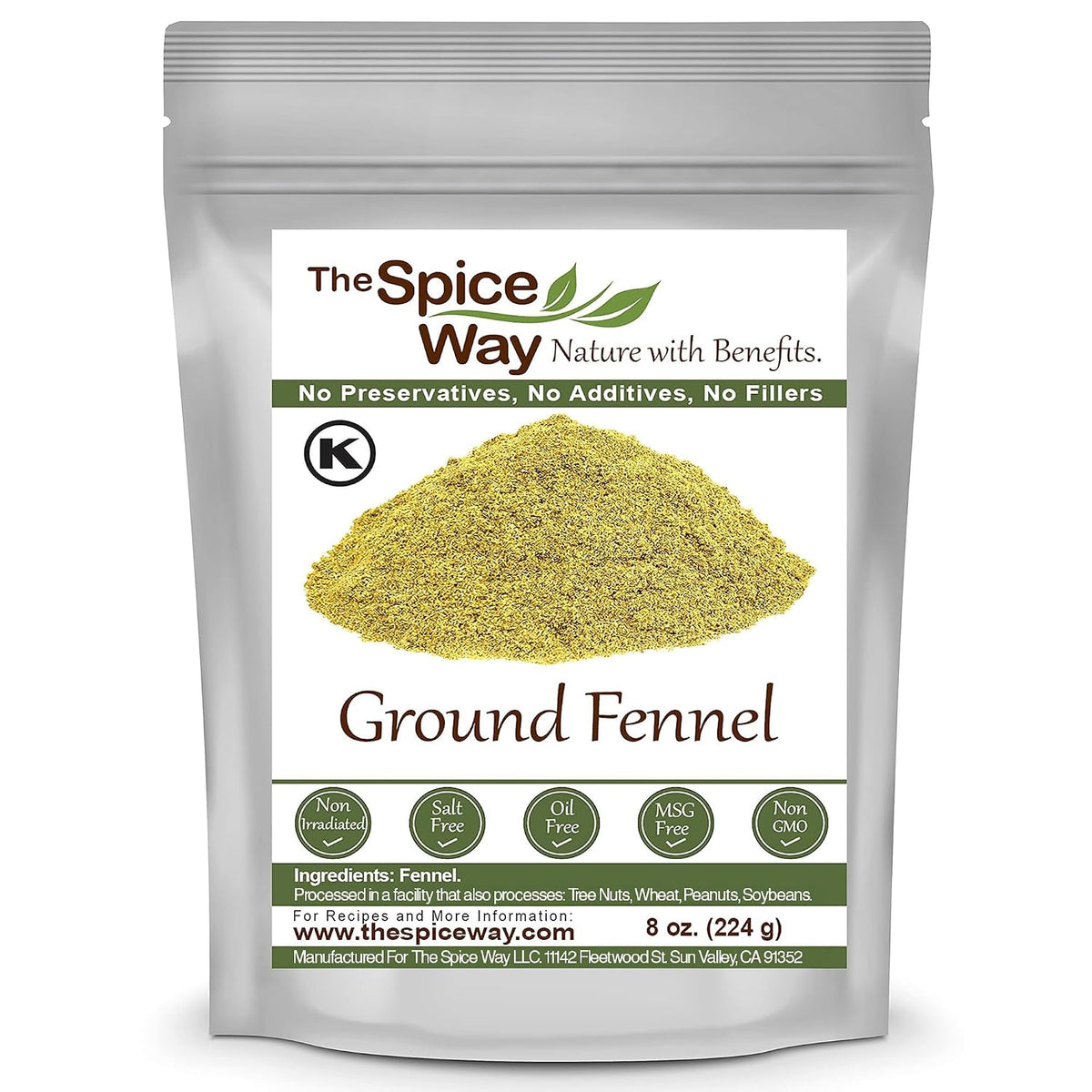 The Spice Way Fennel Seed Ground 8 oz Bulk Seed Powder for Tea and Cooking
