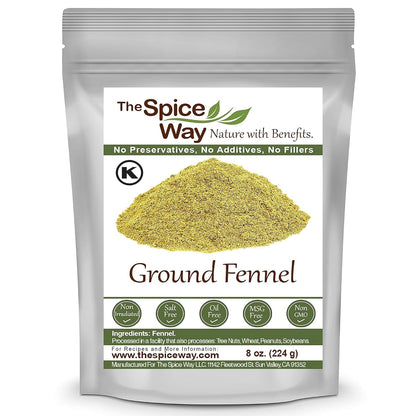 The Spice Way Fennel Seed Ground 8 oz Bulk Seed Powder for Tea and Cooking