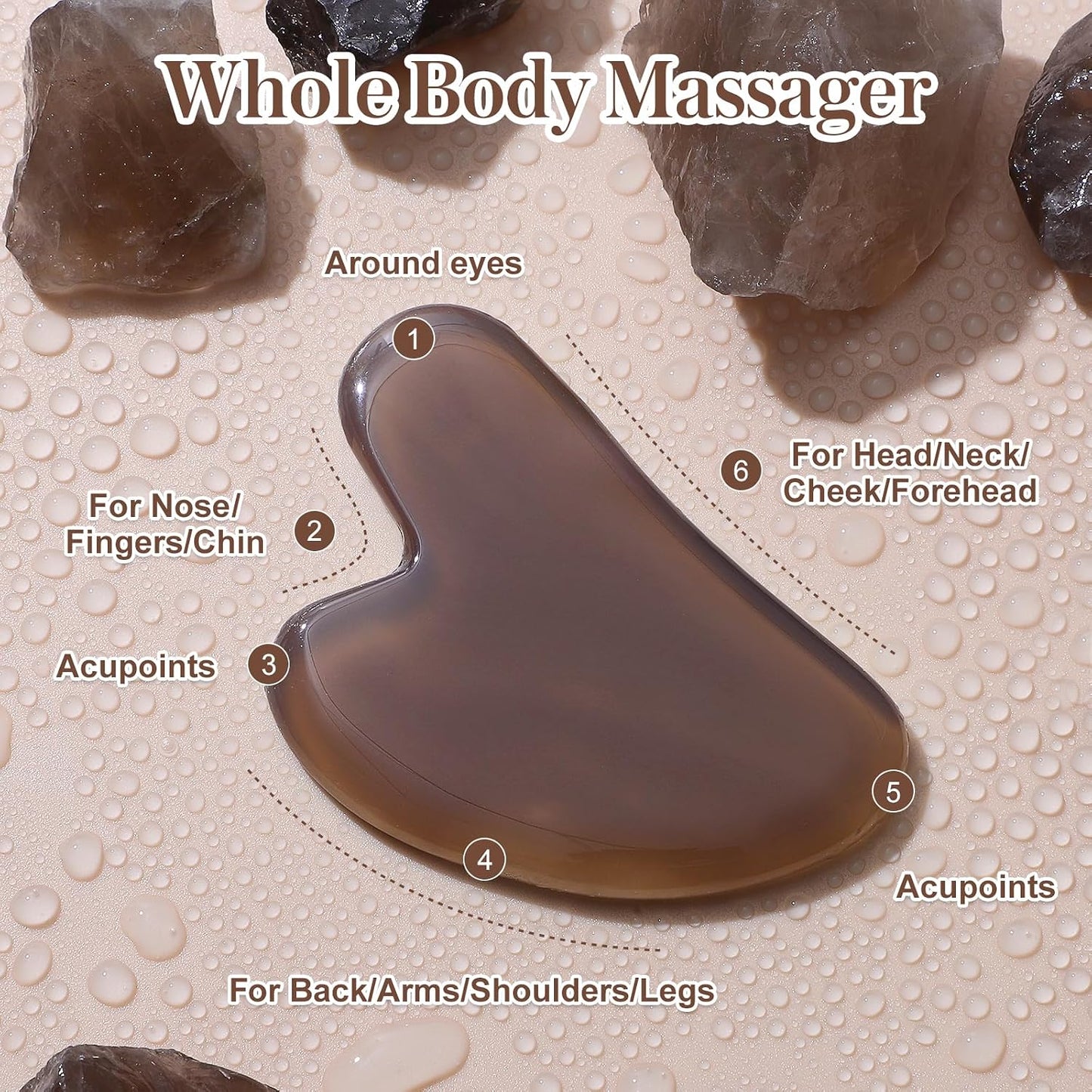 Gua Sha Facial Tools Guasha Tool Gua Sha Jade Stone Manual Massage Sticks for Jawline Sculpting and Puffiness Reducing for Face Body Tensions Reduce Festive Gifts