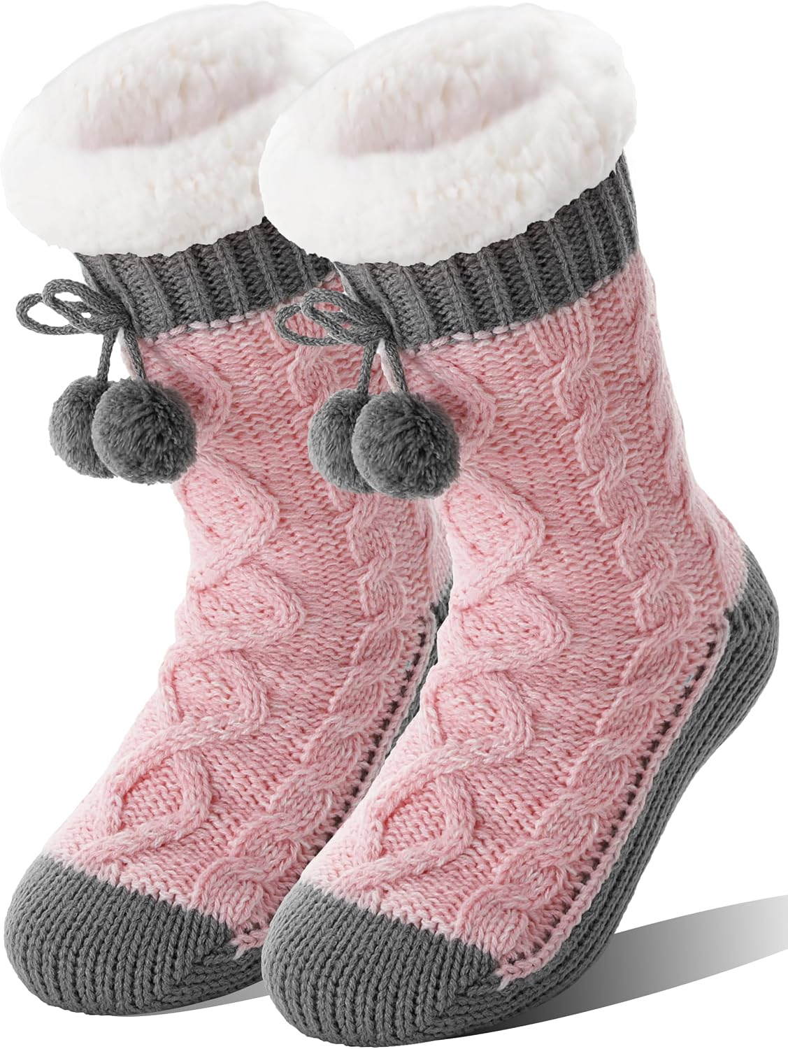 Welwoos Womens Slipper Fuzzy Grips Socks Fluffy Winter Warm Thick Thermal Cozy Plush Non Slip Cabin Soft Fleece Socks