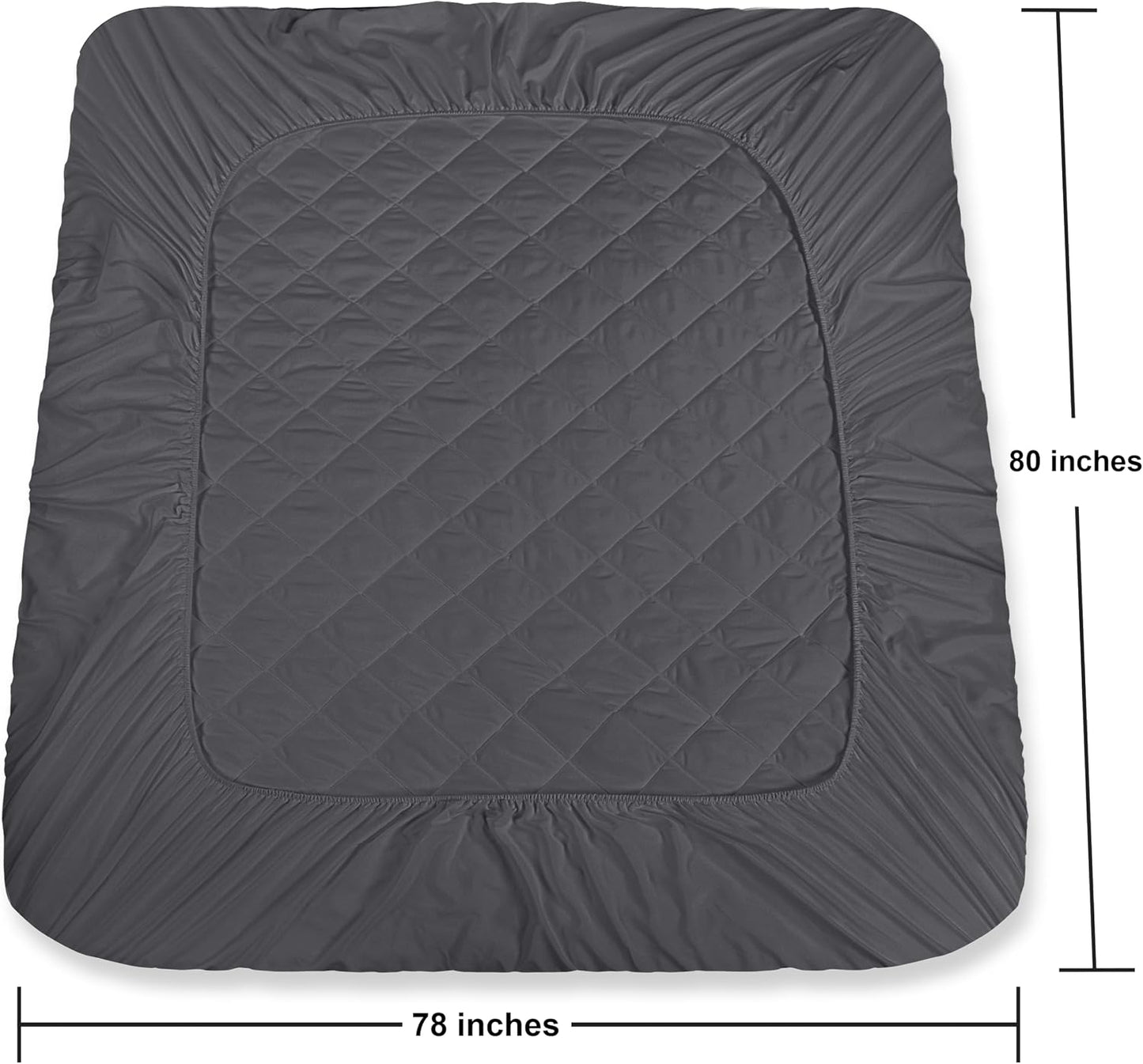 Quilted Fitted Mattress Pad, Queen Mattress Protector Topper with Deep Pocket Stretches up to 16 Inches, Machine Washable Mattress Cover by Utopia Bedding (White)