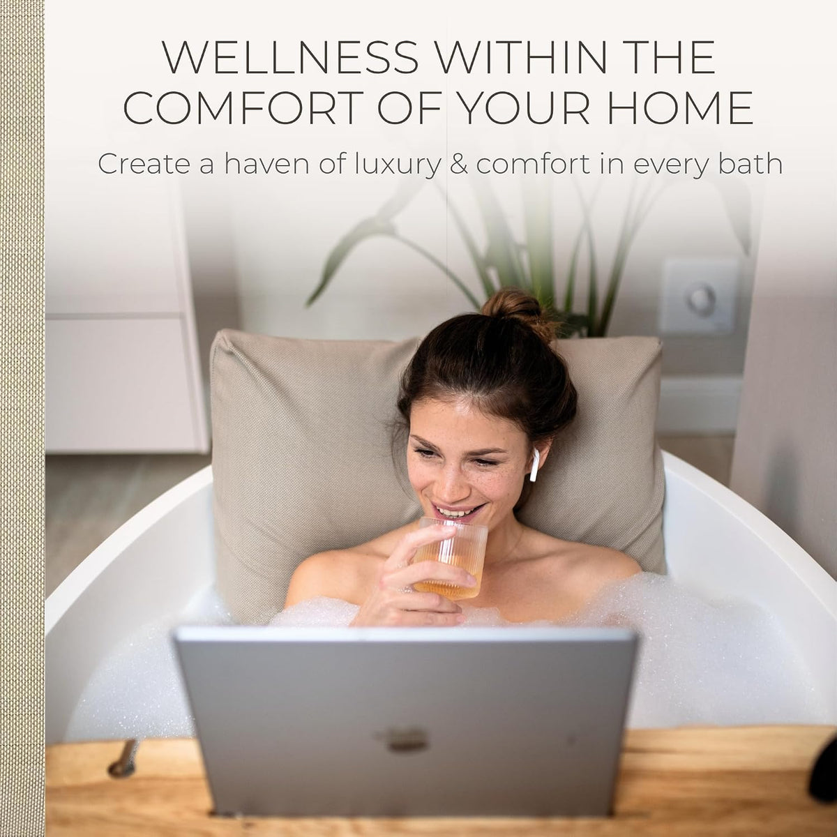 BADESOFA® Luxury Bath Pillow M in Ivory, Quick-Drying Bath Back Pillow
