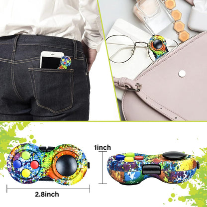 Original Fidget Toy Game, Rubberized Classical Controller Fidget Concentration Toy with 8-Fidget Functions and Lanyard - Excellent for Relieving Stress and Anxiety