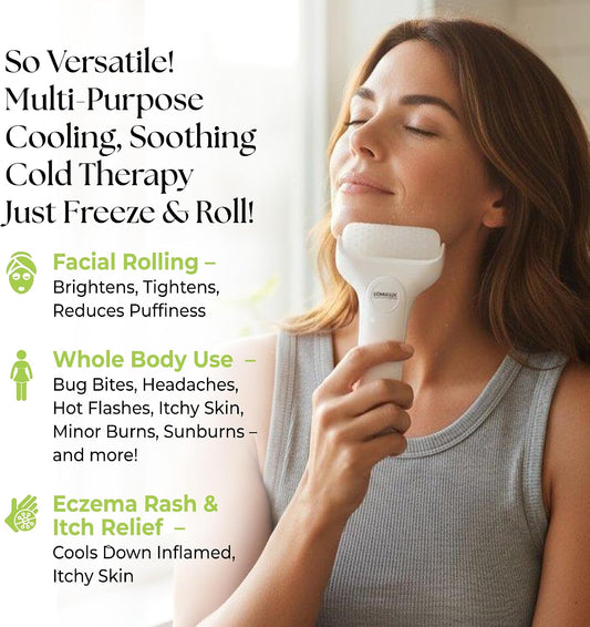 Loma Lux Cool IT! Ice Roller for Face & Body Puffiness, Itch & Sunburn