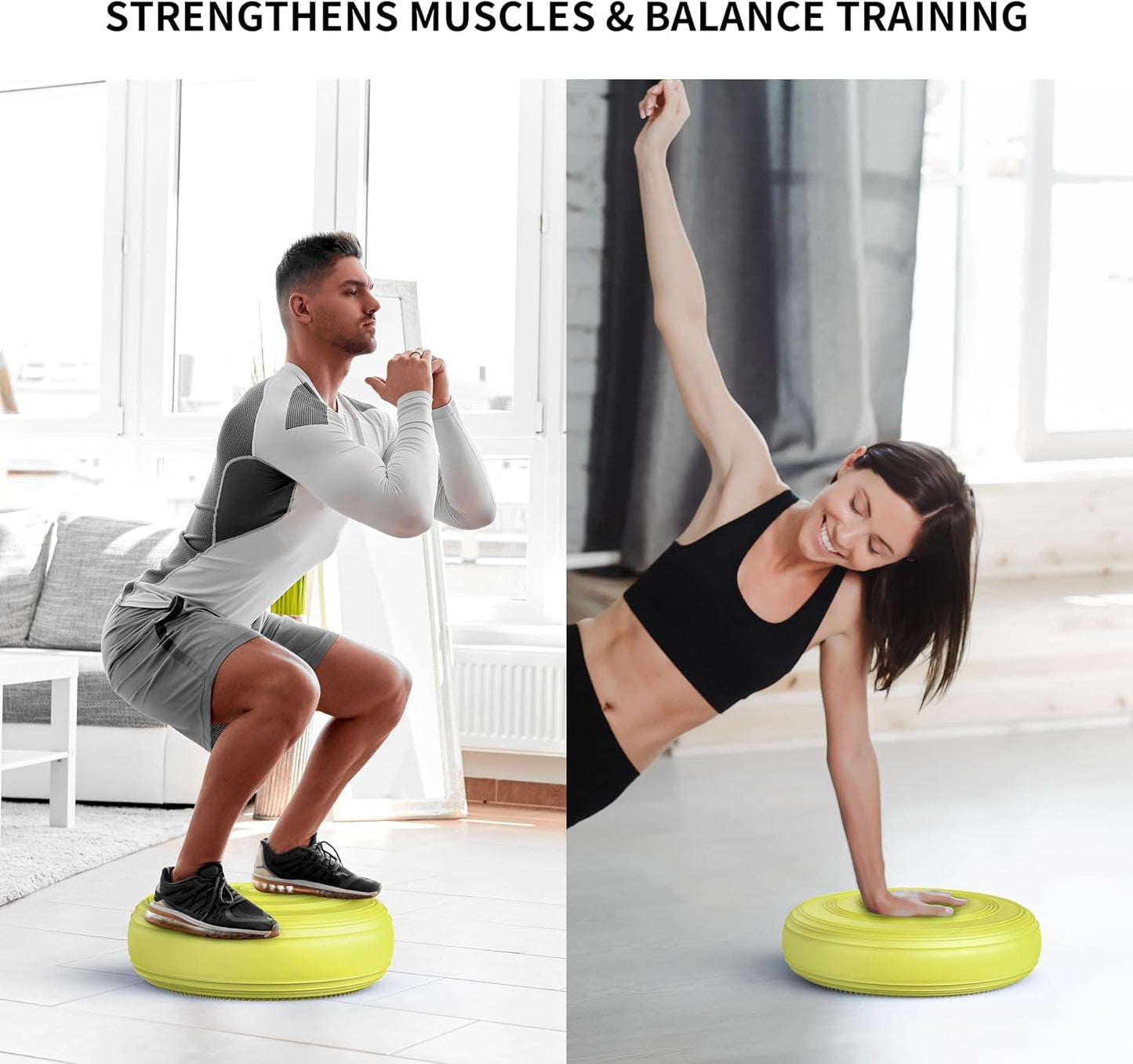 Inflated Wobble Cushion,Circular Non-slip Texture for Comfortable Sitting,Extra Thick Dyna Disc with Pump for Core Strength,Wiggle Seat to Improve Posture,Fitness,660lb Load Capacity