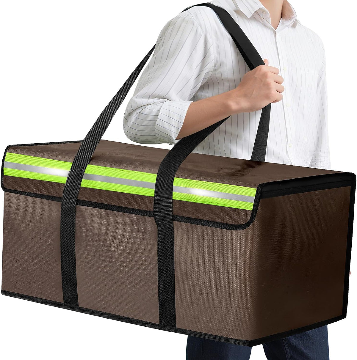 Large Fireproof Document Bag for Home Safe Storage, 15 x 12 x 6in, Black