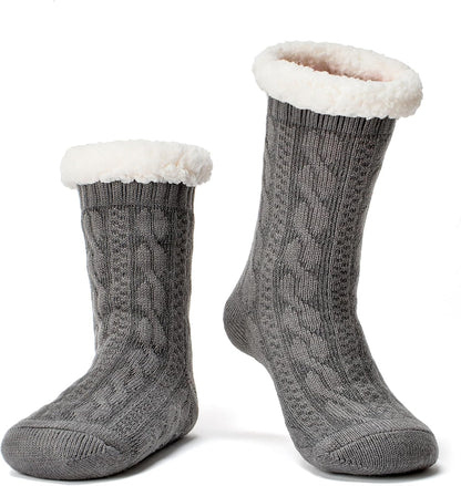 Cozylook Fuzzy Slipper Socks for Women with Grips Warm Cozy Soft Non-Slip Winter Socks Cozy Gift Idea