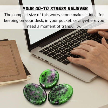 Amazing Gemstone Labradorite Thumb Worry Stone, Anxiety Stone, Healing Crystals - Piedra Crystal Fidget for Gift, Meditation, Calming, Relaxation, Stress Relief - Colors A