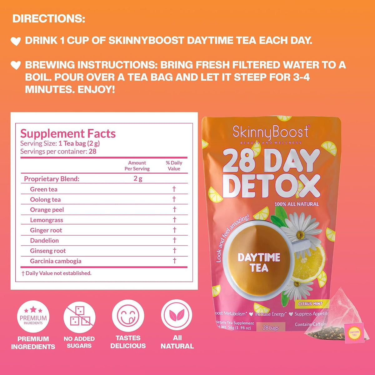 Skinny Boost Detox Tea Kit - Slimming Tea for Weight Loss & Bloating