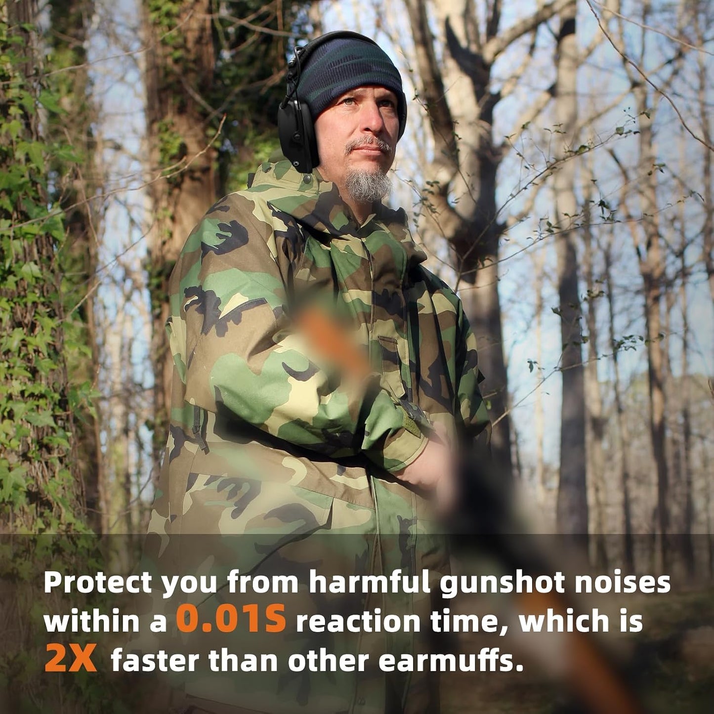 PROHEAR Electronic Ear Protection for Shooting with 4X Sound Amplification, Gun Range Hearing Protection Muffs, NRR 23dB Noise Reduction Headphones for Hunting, Green