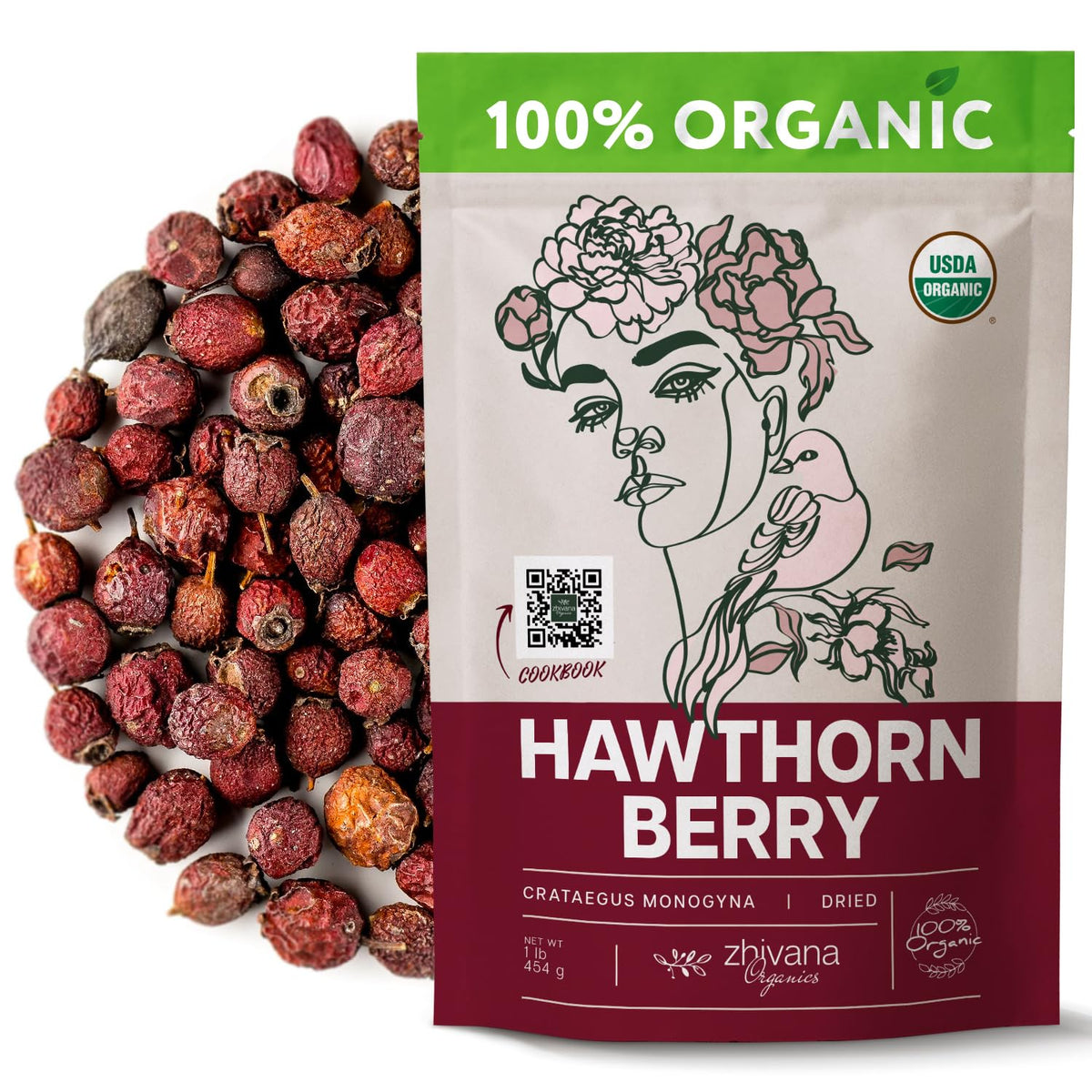 Hawthorn Berry Tea Organic (16 oz) – Support Heart Health, Pressure Balance