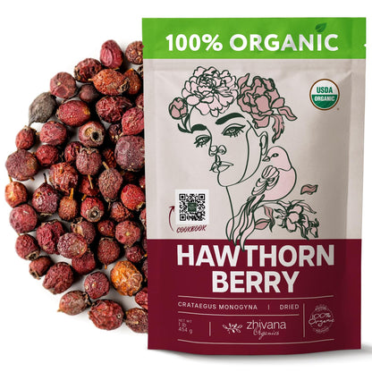 Hawthorn Berry Tea Organic (16 oz) – Support Heart Health, Pressure Balance