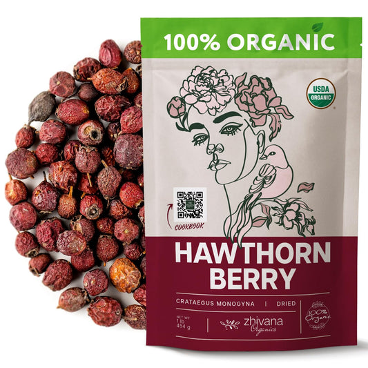 Hawthorn Berry Tea Organic (16 oz) – Support Heart Health, Pressure Balance