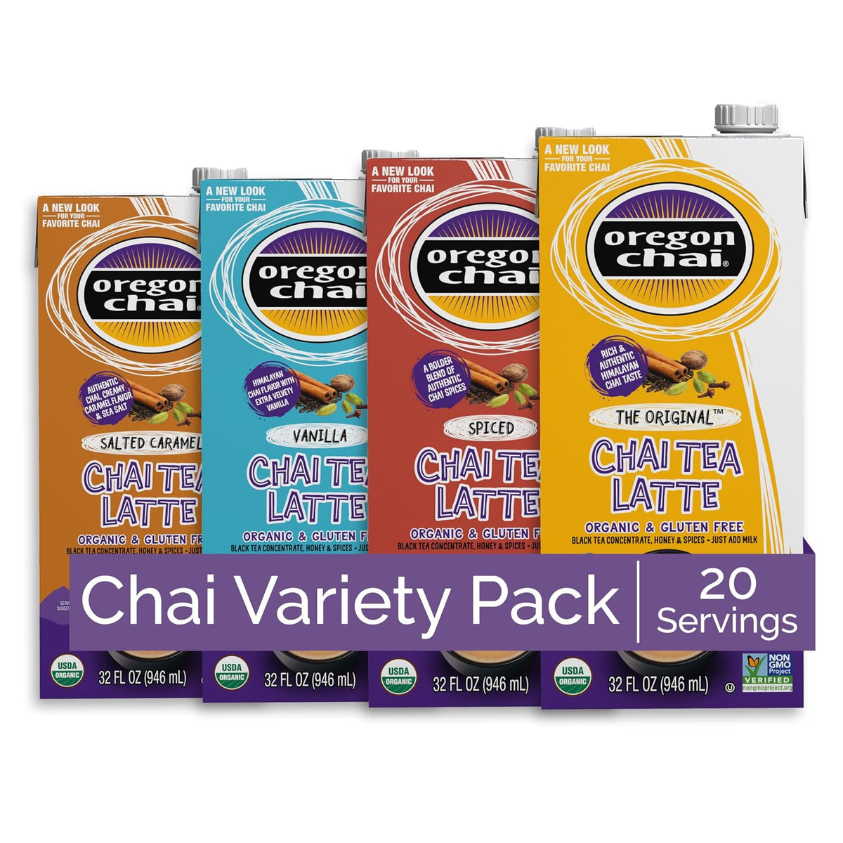 Oregon Chai Sugar Free Chai Concentrate, 32 Fluid Ounce (Pack of 6)
