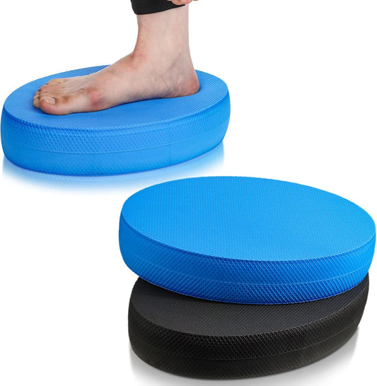 Deekin 2 Pcs Foam Balance Pad Non Slip Stability Trainer Pad Oval Balance Board Exercise for Cushion Physical Rehabilitation Core Strength Training Device for Women Men
