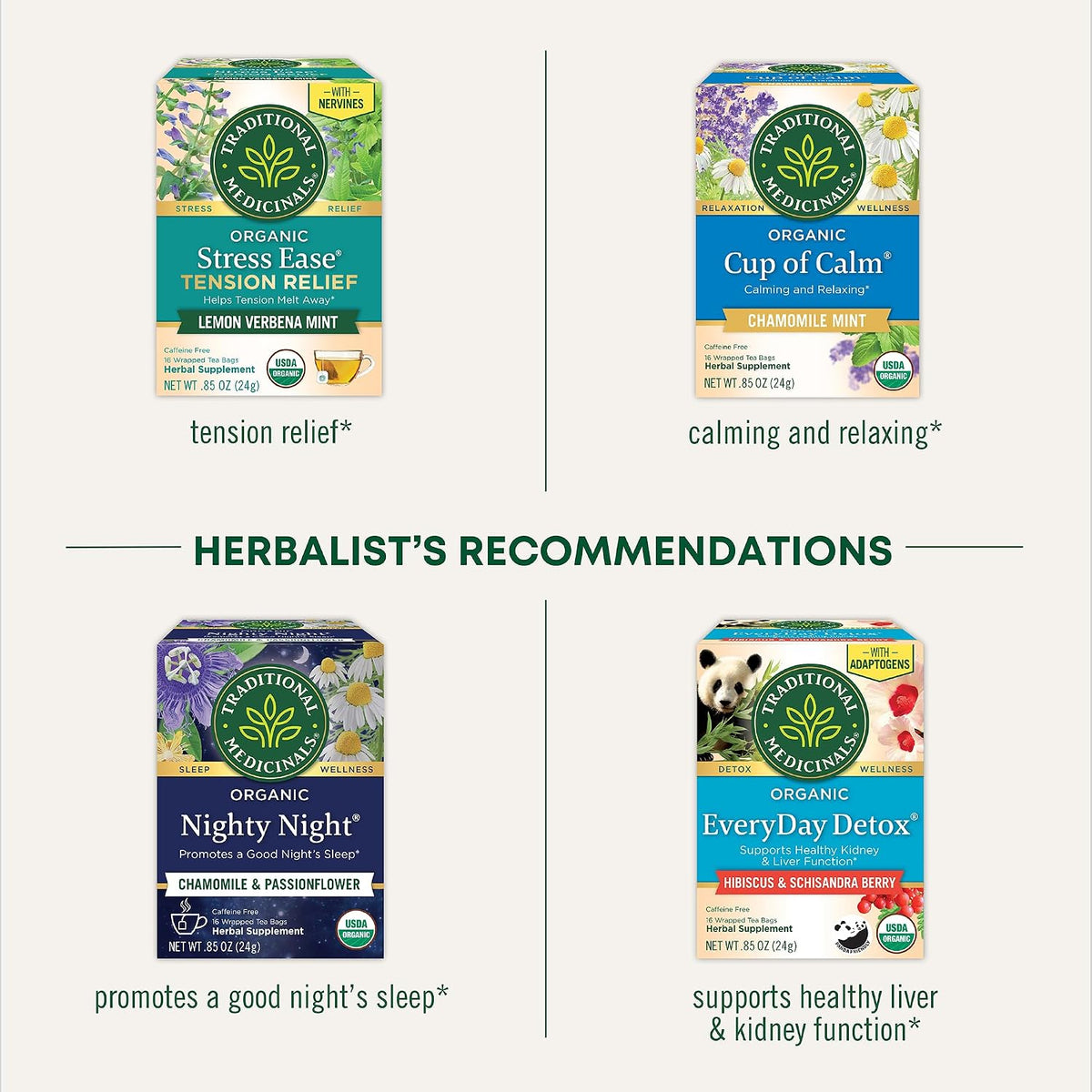 Traditional Medicinals Organic Stress Ease Calm, 16 Tea Bags