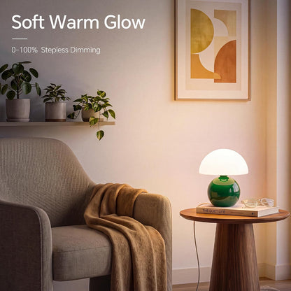 Dawnwake Mushroom Lamp Table Lamp for Bedroom-Small Desk Table Lamps,White