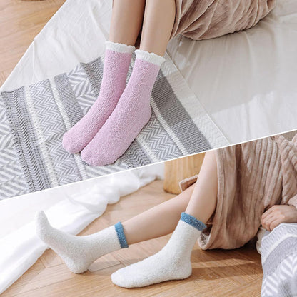 CHOWISH Womens Fuzzy Slipper Socks Super Soft Microfiber Fluffy Cozy Winter Warm Fuzzy Crew Socks