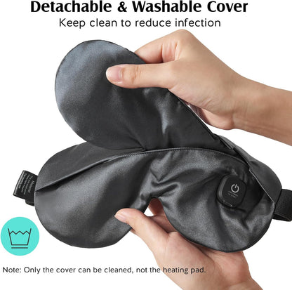 YFONG Cordless Heated Eye Mask for Dry Eyes, Warm Eye Compress, Blue