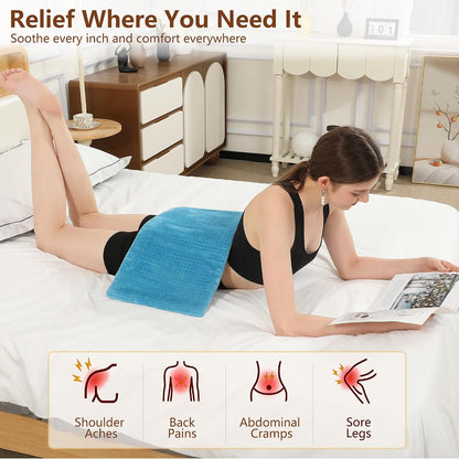 Electric Heating Pad HSA Eligible, Heated Pad for Back Neck Shoulder Pain Relif, Heating Pad for Period Cramps with 2H Auto Shut Off and 4 Heating Levels, 12"x24" Dark Grey