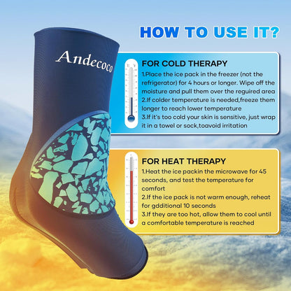 Ankle Ice Pack Wrap Reusable Foot Ice Pack Compression Freeze Sleeve for Ankle Sprain, Plantar Fasciitis, Achilles Tendonitis