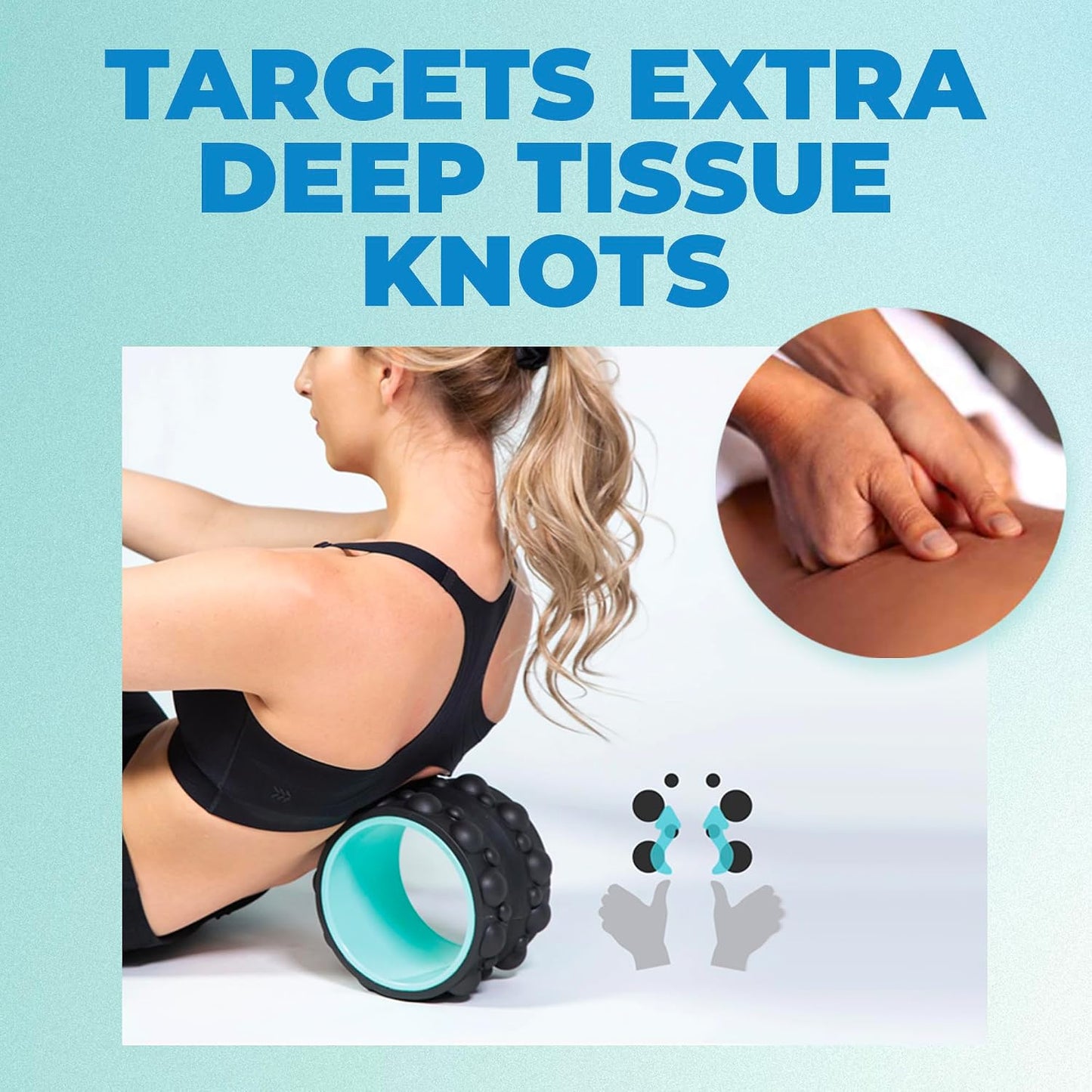 Chirp Wheel XR 3P Massage Roller Set - 10” Acupressure, 6” Knot-Kneading Thumb, 4” Neck & Headache Tension Relief, High Density Foam Massage Rollers for Back & Neck Pain, 500lbs Capacity, Black