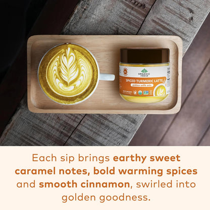 ORGANIC INDIA Spiced Turmeric Latte Powder, Golden Milk Mix, Vegan, 3.52 Oz