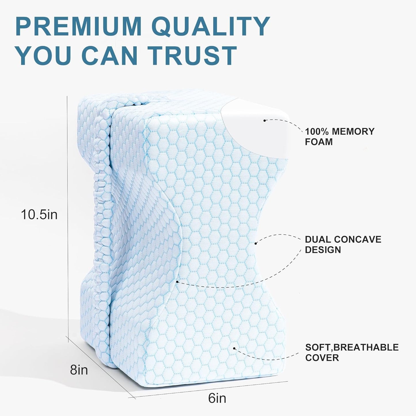 UJPFEO Knee Pillow for Side Sleepers, Leg Pillow for Sciatica, Back, HIPS, Knees, Joints Pain Relief,Pillows for Between Legs While Sleeping Spine Alignment Support & Relieves Pressure