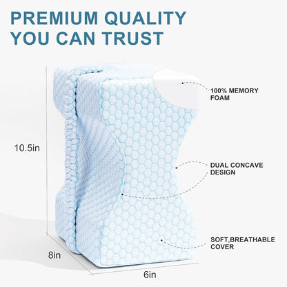 UJPFEO Knee Pillow for Side Sleepers, Leg Pillow for Sciatica, Back, HIPS, Knees, Joints Pain Relief,Pillows for Between Legs While Sleeping Spine Alignment Support & Relieves Pressure