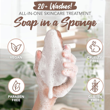 Spongeables Anti Cellulite Body Wash in a 20+ Wash Sponge, Citrus, 3 Count