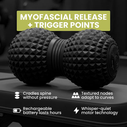 4-Speed Vibrating Peanut Massage Ball for Targeted Muscle Relaxation & Mobility Support | Textured Deep Pressure Roller | Compact & Rechargeable