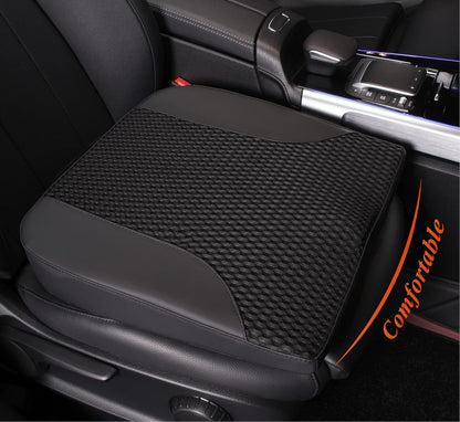 kingphenix Premium Car Seat Cushion, Memory Foam Driver Seat Cushion to Improve Driving View- Coccyx & Lower Back Pain Relief - Seat Cushion for Car, Truck, Office Chair (Leather Black)