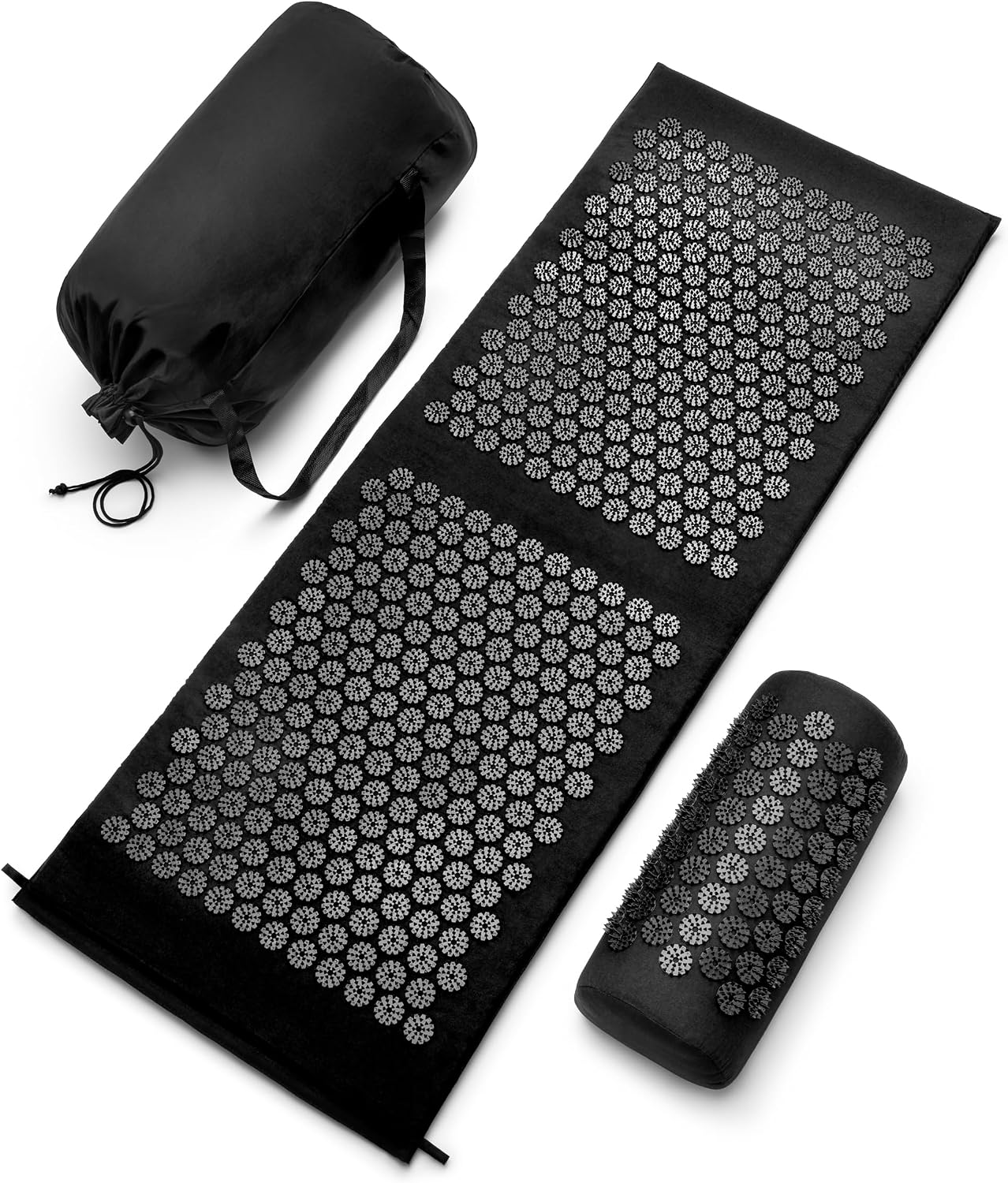 Sivan Health and Fitness Acupressure Mat and Pillow Set - Grounding Mat for Stress, Back & Neck Pain - Acupuncture Point Massage Mat for Muscle Relaxation, Sciatica, & Meditation - Includes Carry Bag