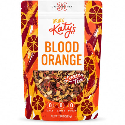 Katy’s Blood Orange Loose Tea - Hibiscus, Orange & Rose Hips - Loose Leaf Herbal Tea, Caffeine-Free, Sugar-Free - Hot or Iced Tea - 30+ Cups