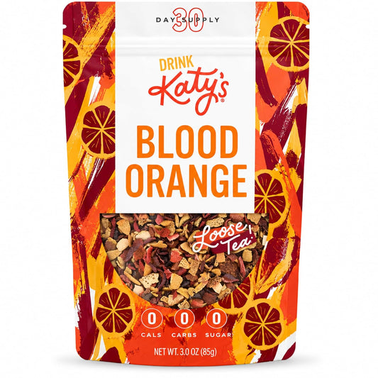 Katy’s Blood Orange Loose Tea - Hibiscus, Orange & Rose Hips - Loose Leaf Herbal Tea, Caffeine-Free, Sugar-Free - Hot or Iced Tea - 30+ Cups
