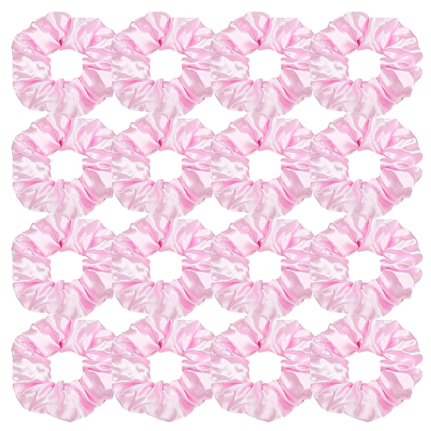 16 Pcs Scrunchies for Women - Black Satin Silk Scrunchies for Girls Hair Ties Elastics Bands Ponytail Holder Hair Accessories
