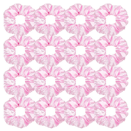 16 Pcs Scrunchies for Women - Black Satin Silk Scrunchies for Girls Hair Ties Elastics Bands Ponytail Holder Hair Accessories